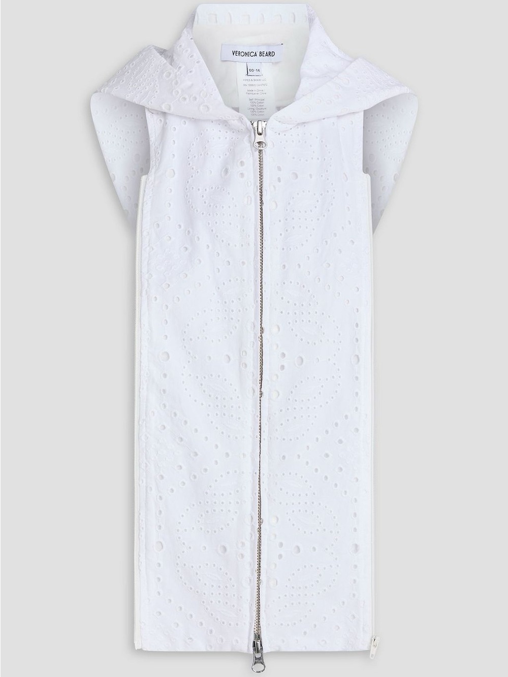 Veronica Beard Marlo Lace Hoodie Dickey in White NEW